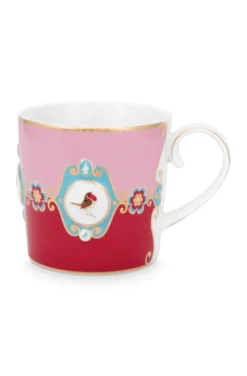 Set/2 Tassen Klein Love Birds Medallion Rot-Rosa