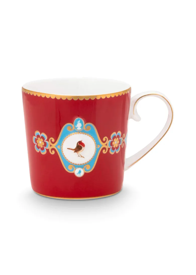 Set/2 Tassen Klein Love Birds Medallion Rot