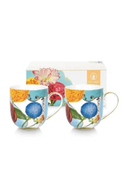 Set/2 Tassen Royal Flowers 260ml