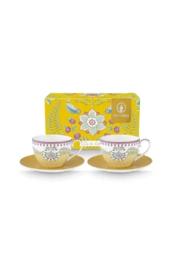 Set/2 Tasses et Soucoupes Lily&Lotus Tiles Gelb 300ml