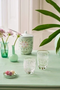 Set/2 Wassergläser Blume Weiss