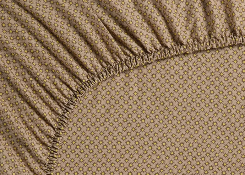 Spannbettlaken Twinkle Star Gelb/Khaki