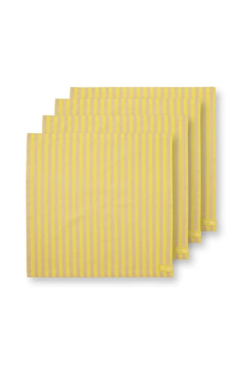 Stripes Set/4 Servietten Gelb