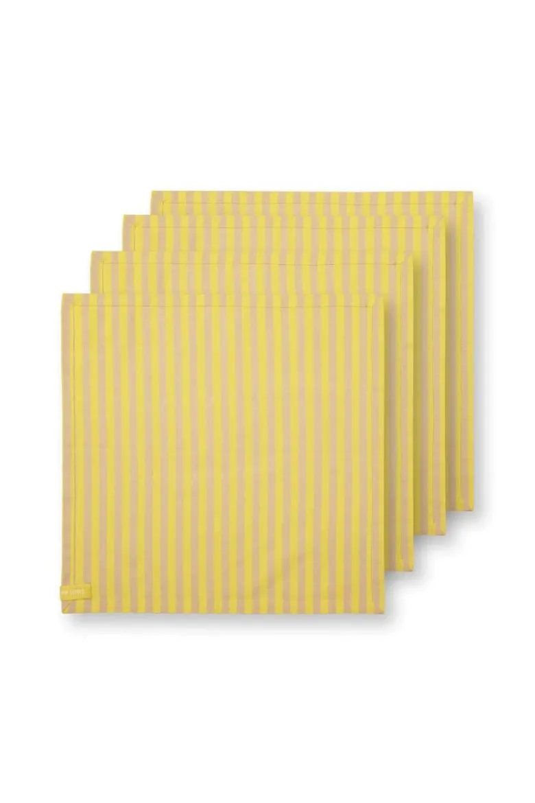 Stripes Set/4 Servietten Gelb