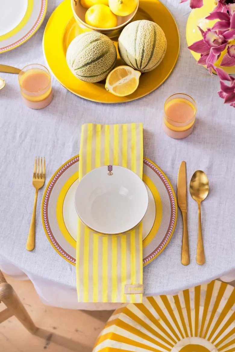 Stripes Set/4 Servietten Gelb