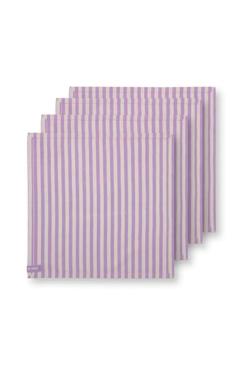 Stripes Set/4 Servietten Lila