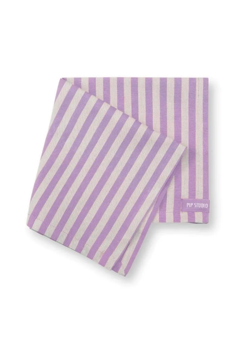 Stripes Set/4 Servietten Lila
