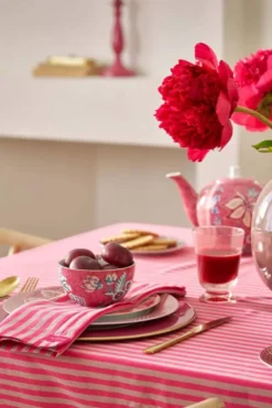Stripes Set/4 Servietten Rosa