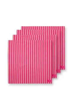 Stripes Set/4 Servietten Rosa