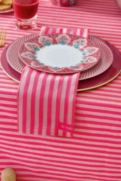 Stripes Set/4 Servietten Rosa