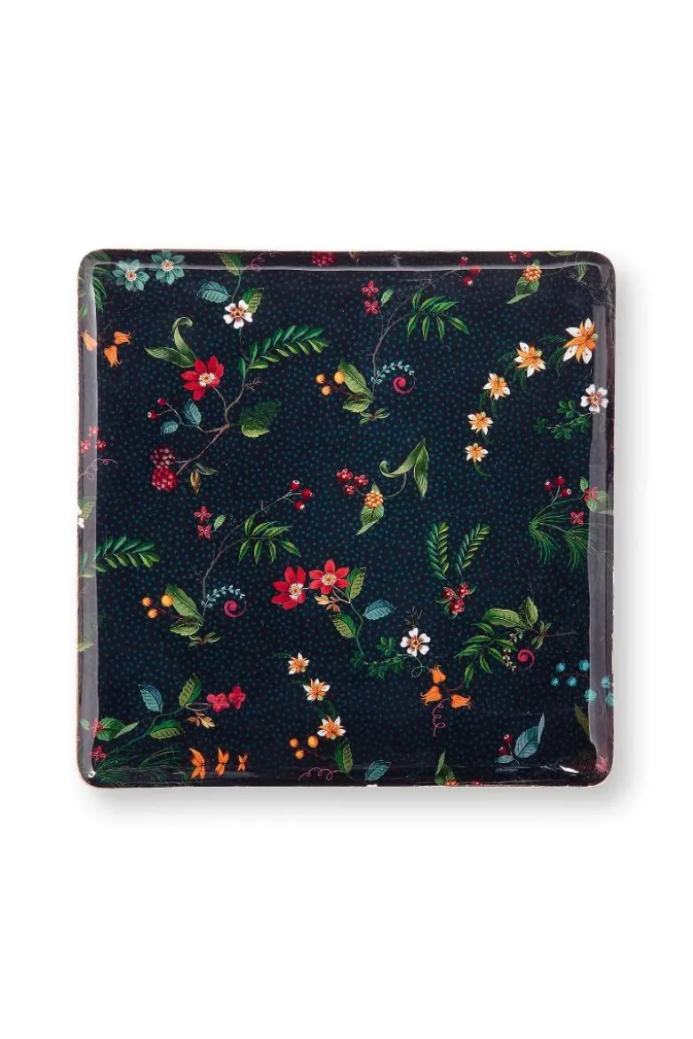 Tablett Metall Mittel Berry Blues Dunkel Blau