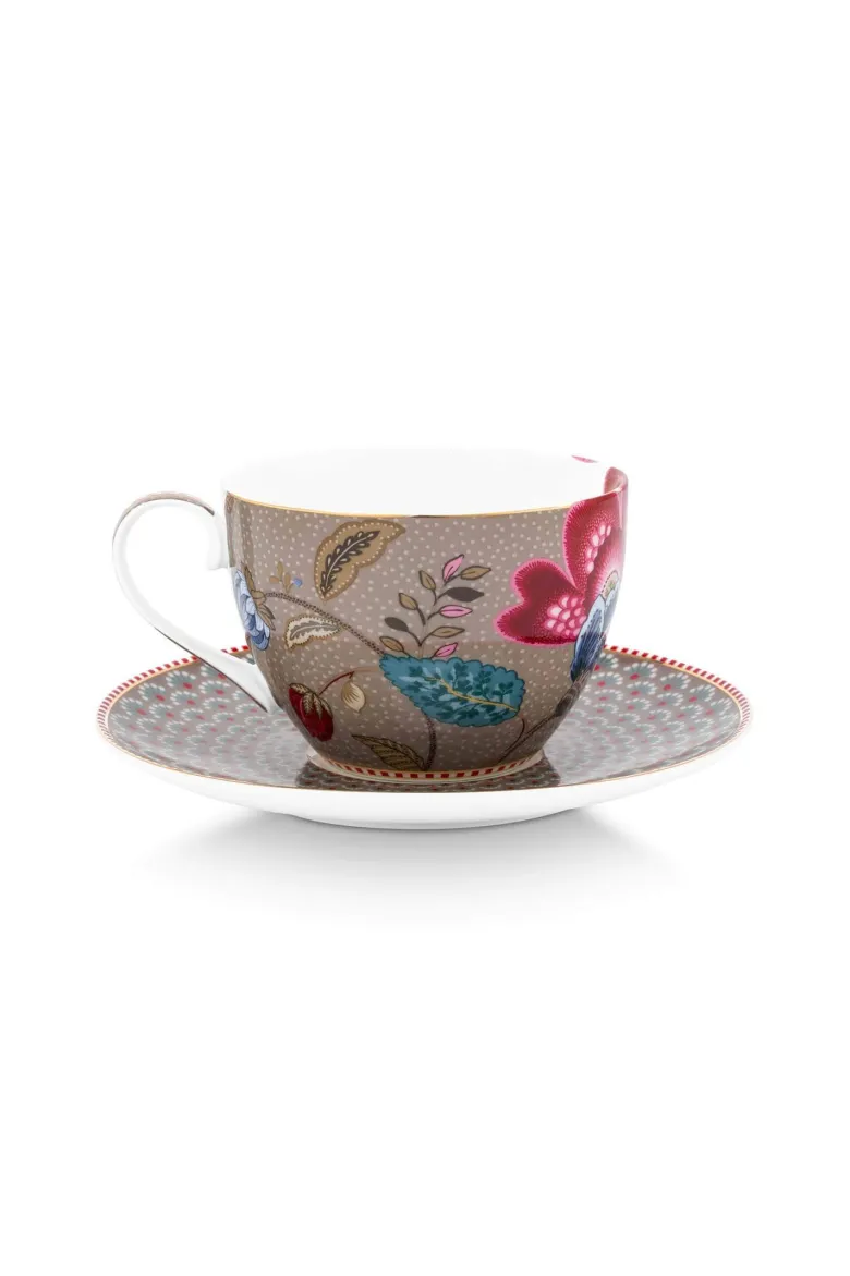 Tasse et Soucoupe Blooming Tales Fantasy Khaki 300ml