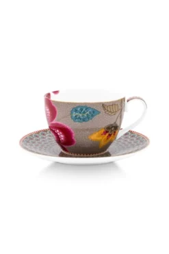 Tasse et Soucoupe Blooming Tales Fantasy Khaki 300ml