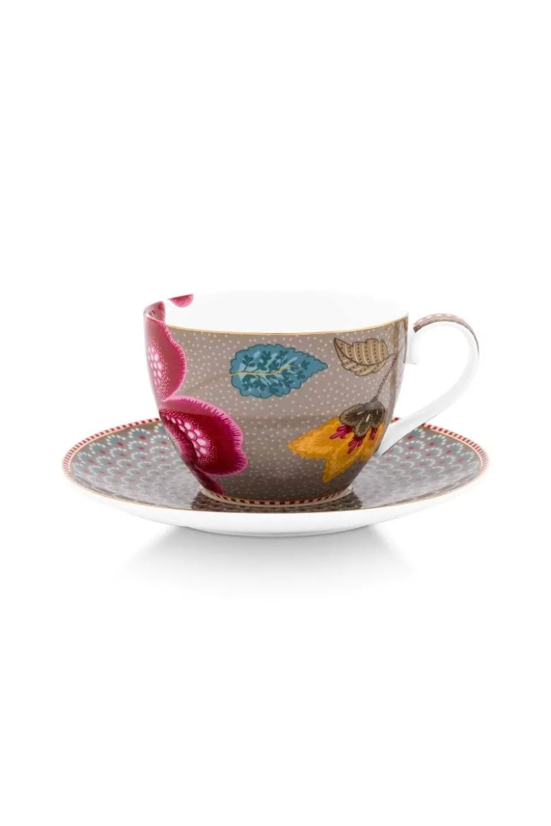 Tasse et Soucoupe Blooming Tales Fantasy Khaki 300ml