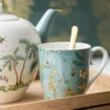Tasse Gross Jolie Blumen Blau