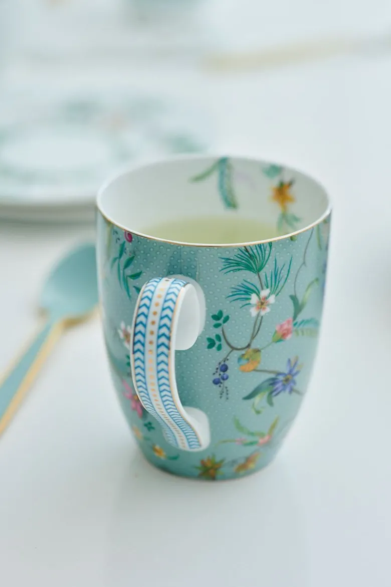 Tasse Gross Jolie Blumen Blau