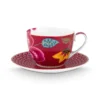 Tasse & Untertasse Blooming Tales Fantasy Dunkelrot 300ml
