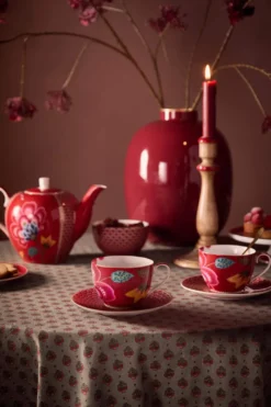 Tasse & Untertasse Blooming Tales Fantasy Dunkelrot 300ml