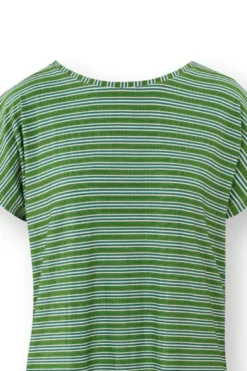 Tatum Top Kurze Ärmeln Kente Stripe Grün