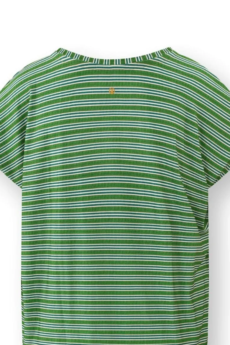 Tatum Top Kurze Ärmeln Kente Stripe Grün