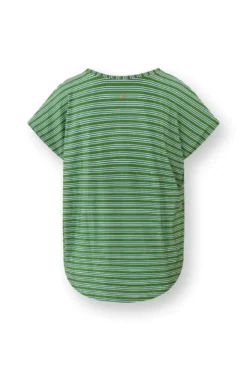 Tatum Top Kurze Ärmeln Kente Stripe Grün