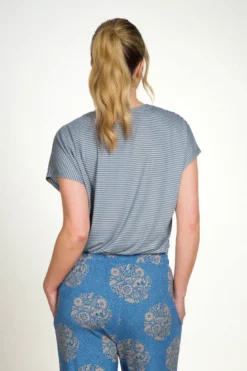 Tatum Top Kurze Ärmeln Little Sumo Stripe Blau