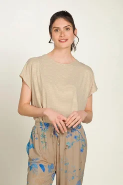 Tatum Top Kurze Ärmeln Little Sumo Stripe Sand
