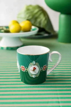 Tea for One Love Birds Medallion Emerald-Grün