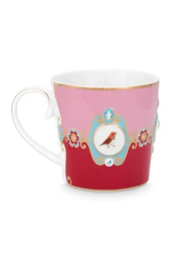 Tea for One Love Birds Medallion Rot-Rosa