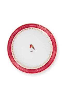 Tea for One Love Birds Medallion Streifen Rot-Rosa