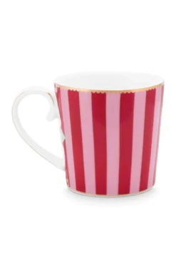 Tea for One Love Birds Medallion Streifen Rot-Rosa