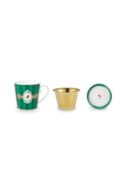 Tea for One Love Birds Medallion Streifen Emerald-Grün
