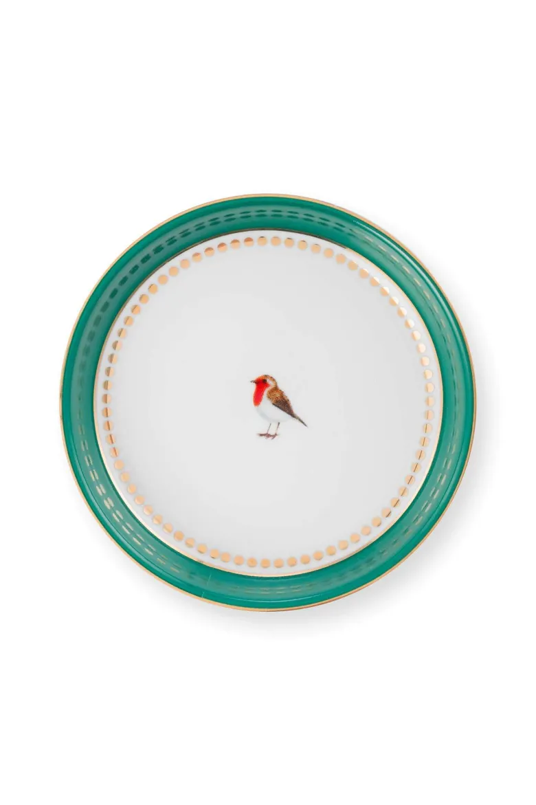Tea for One Love Birds Medallion Streifen Emerald-Grün