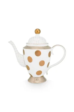 Teekanne Dot Delight Weiss-Gold