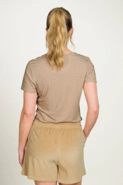 Tilly Top Kurze Ärmeln Thousand Leaves Beige