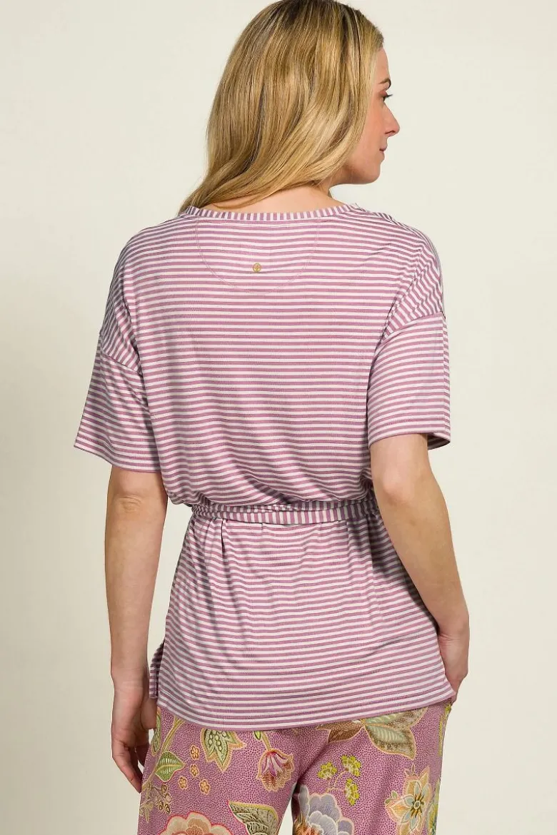 Tonya Top Kurze Ärmeln Little Sumo Stripe Lila