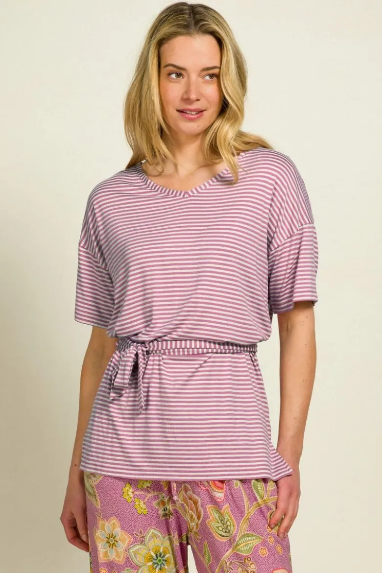 Tonya Top Kurze Ärmeln Little Sumo Stripe Lila