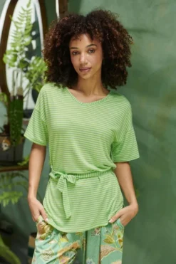 Tonya Top Kurze Ärmeln Little Sumo Stripe Grün