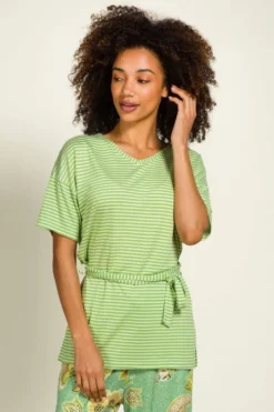 Tonya Top Kurze Ärmeln Little Sumo Stripe Grün