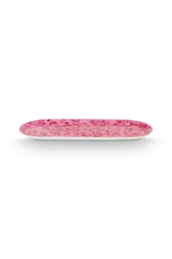 Tortenteller Rechteckig Jolie Blumen Rosa