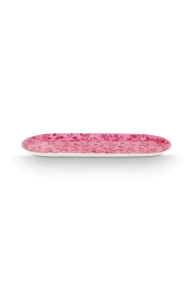 Tortenteller Rechteckig Jolie Blumen Rosa