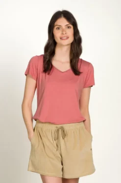 Toy Top Kurze Ärmeln Solid Rosa