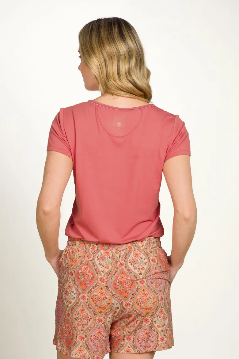Toy Top Kurze Ärmeln Solid Rosa