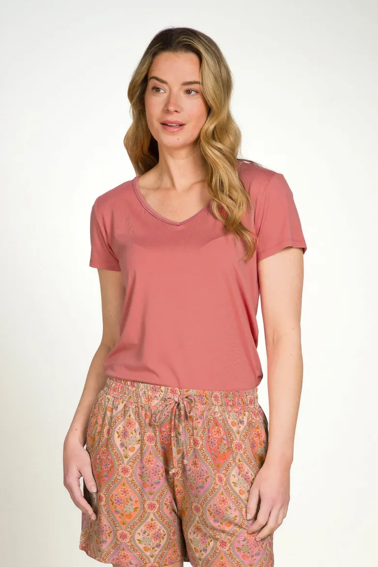 Toy Top Kurze Ärmeln Solid Rosa