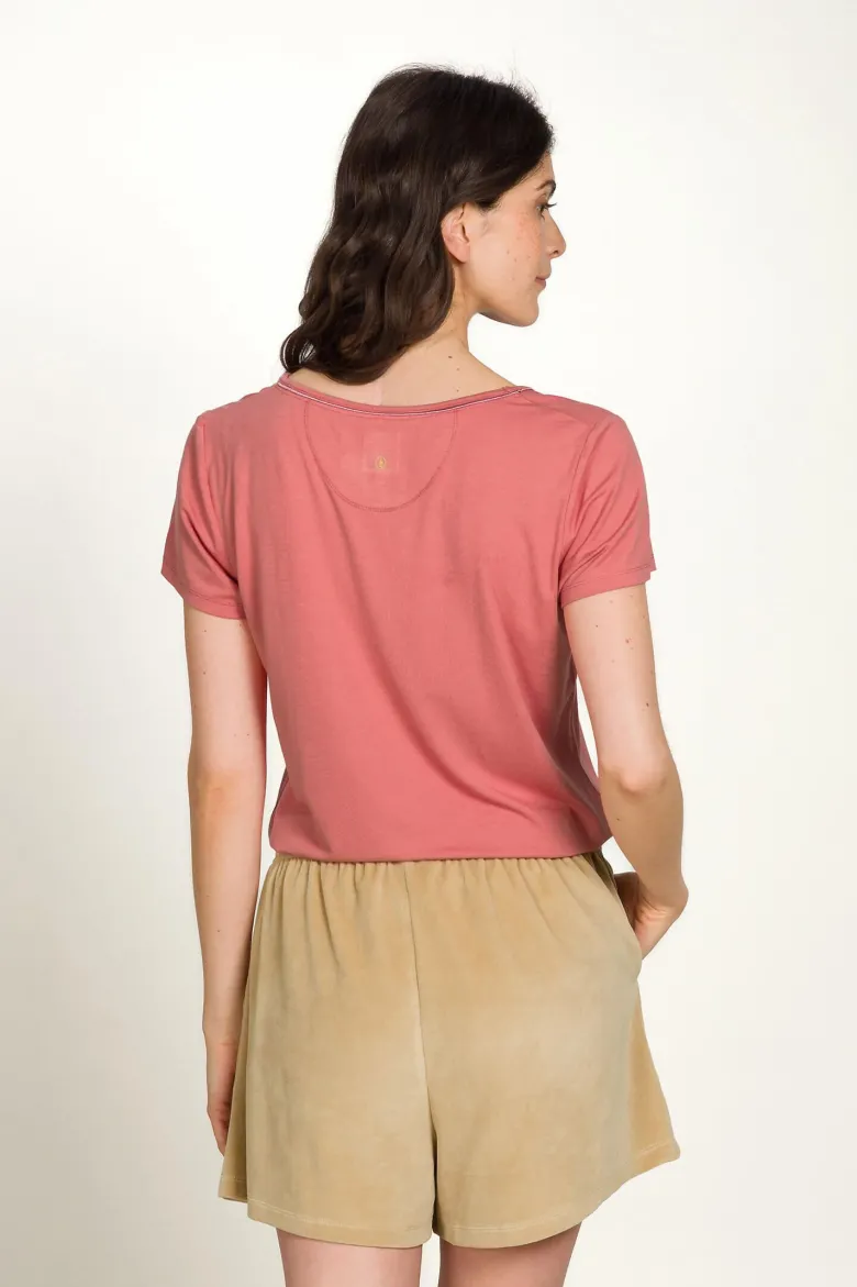 Toy Top Kurze Ärmeln Solid Rosa