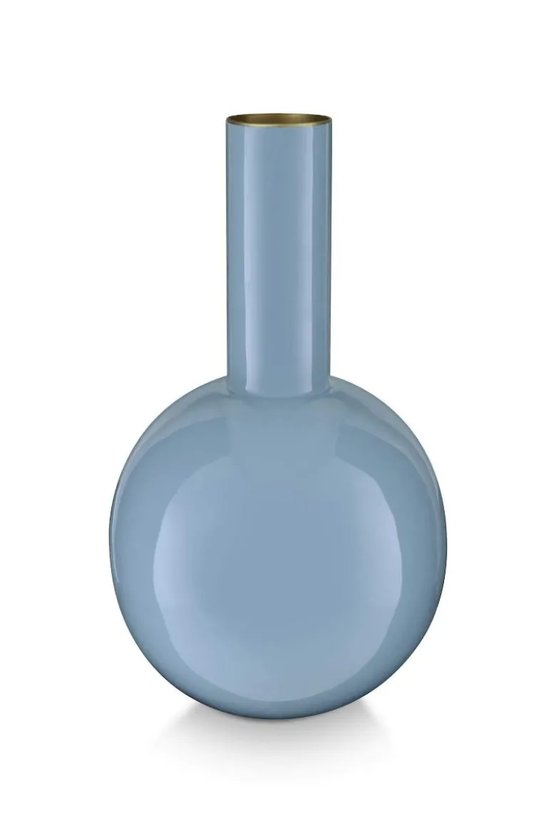 Vase Metall Hellblau 33cm