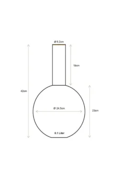 Vase Metall Matt Mittelblau 42cm