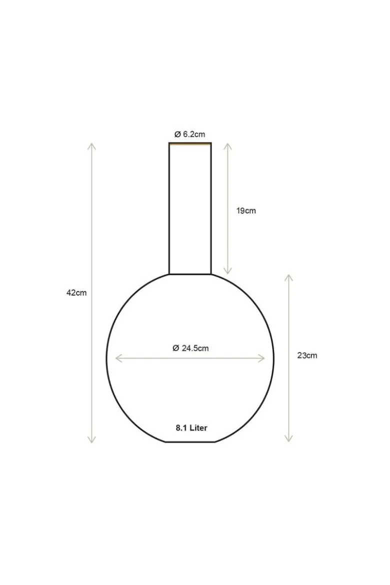 Vase Metall Matt Mittelblau 42cm