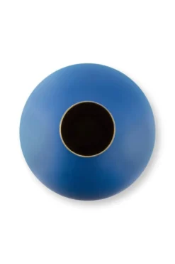 Vase Metall Matt Mittelblau 42cm