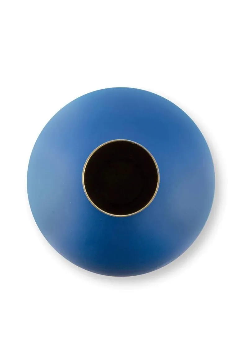Vase Metall Matt Mittelblau 42cm